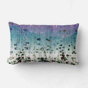 Abstract Aqua Purple and Black Lumbar Pillow