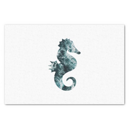 Abstract aqua seahorse tissue paper