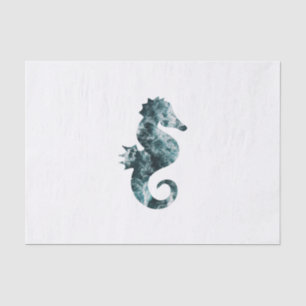Abstract aqua seahorse tissue paper