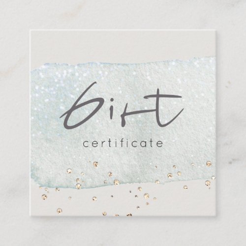 Abstract Aqua Silver Brush Stoke Gift Certificate