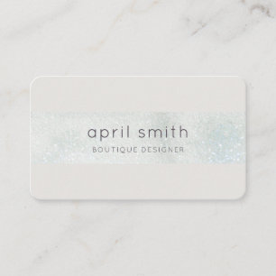 Abstract Aqua Silver Brush Stoke Watercolor Shiny Business Card
