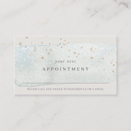Abstract Aqua Silver Stoke Watercolor Appointment  Business Card