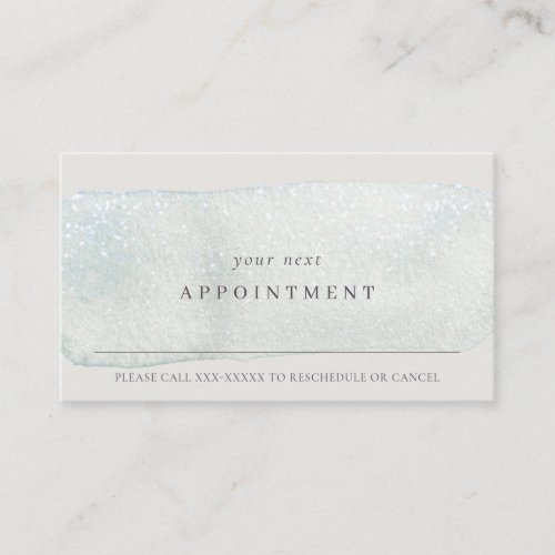 Abstract Aqua Silver Stoke Watercolor Appointment Business Card