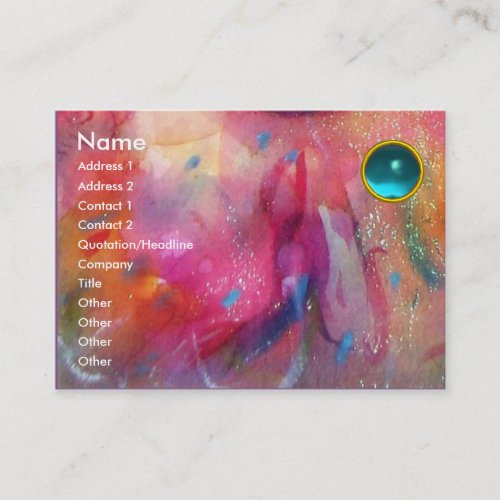 ABSTRACT AQUAMARINE bright red pink blue Business Card