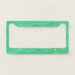 [ Thumbnail: Abstract Aquamarine Wavy and Lines Pattern License Plate Frame ]