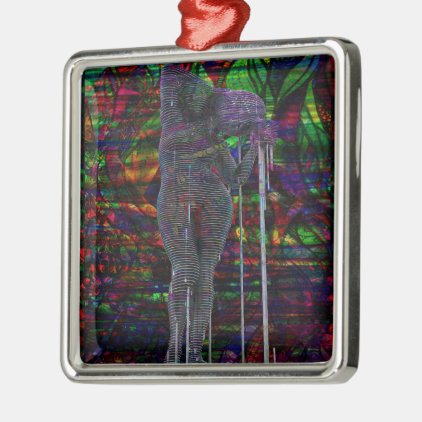 Abstract Aquarius Goddess Metal Ornament