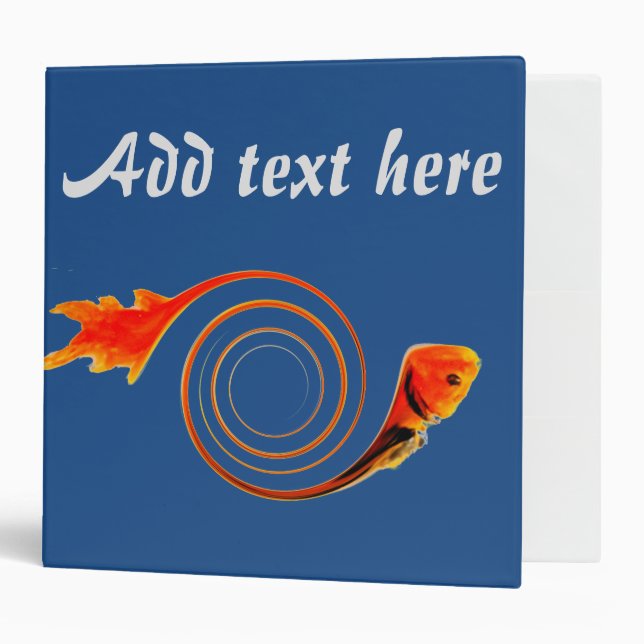 Abstract Aquatic Fish Custom 3 Ring Binder (Front/Inside)