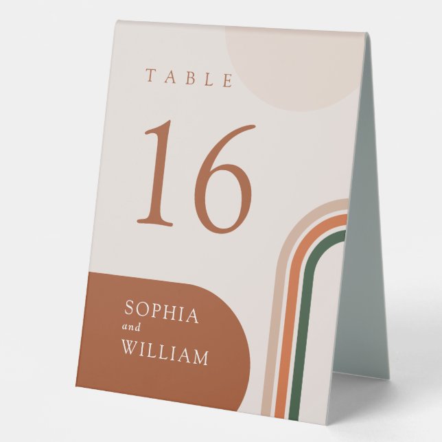 Abstract Arch Beige Table numbers Tent (Front)
