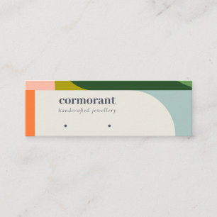Abstract Arch Retro Colorful Earring Stud Holder Mini Business Card