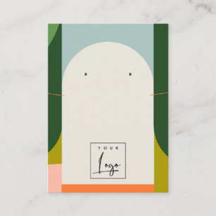 Abstract Arch Retro Colorful Logo Necklace Earring Business Card