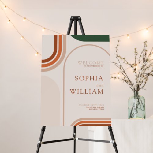 Abstract Arch Wedding Welcome Sign Board
