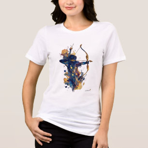 Abstract Archer   Fluid Ink Watercolor Action Art Tri-Blend Shirt