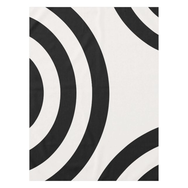 Abstract Arches Modern Black And White Lines Tablecloth (Front)