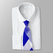 Abstract argyle blue white custom tie