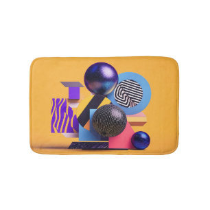 Abstract arrangement with colorful spheres bath mat