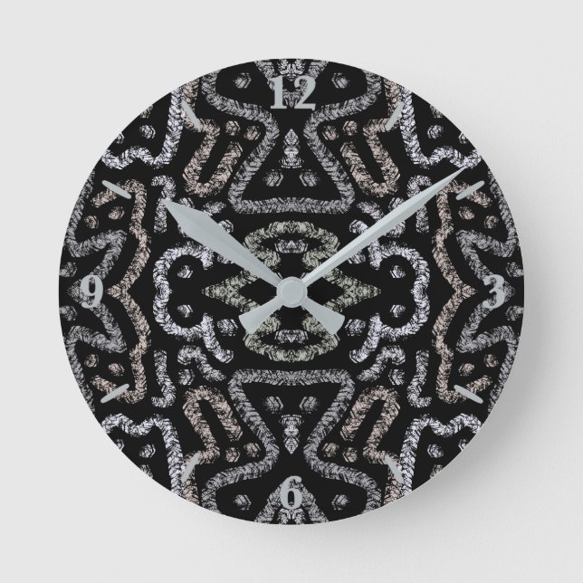 Abstract Arrow Grunge Pattern And Soft Pastels Round Clock (Front)