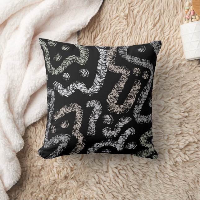 Abstract Arrow Grunge Pattern And Soft Pastels Throw Pillow (Blanket)