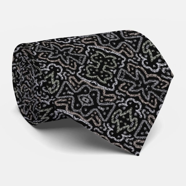 Abstract Arrow Grunge Pattern With Soft Pastels Neck Tie (Rolled)