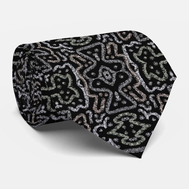 Abstract Arrow Grunge Pattern With Soft Pastels Neck Tie (Rolled)
