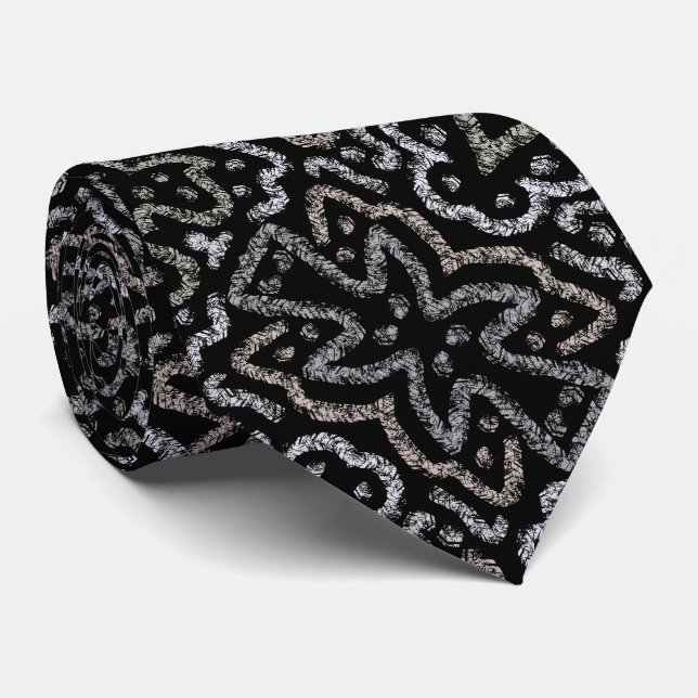 Abstract Arrow Grunge Pattern With Soft Pastels Neck Tie (Rolled)