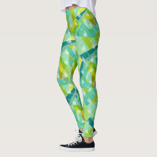 Abstract Arrow Triangle Mint Blue Aqua Pattern Leggings