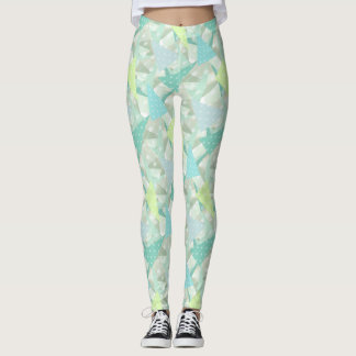 Abstract Arrow Triangle Mint Blue Aqua Pattern Leggings