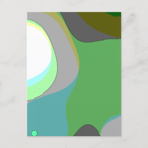 Abstract Art 303 _ Green Blue Yellow Groovy Retro Postcard