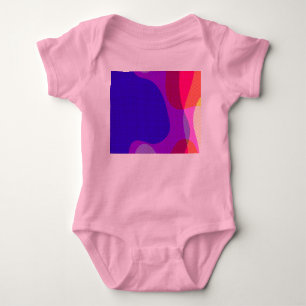 Abstract Art 4897 - Purple Pink Orange Yellow Baby Bodysuit