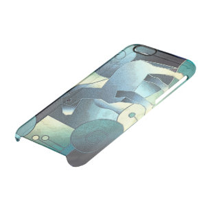 Abstract ART - A HORSE - blue sand Clear iPhone 6/6S Case