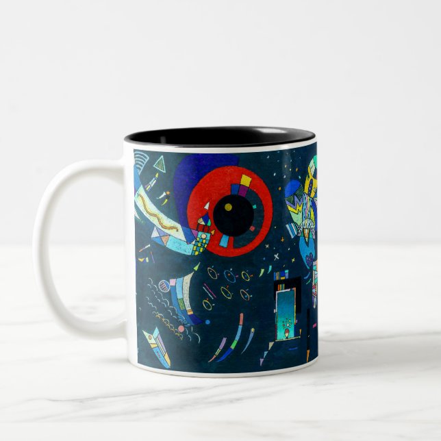 Abstract Art "Around the Circle" by Kandinsky Two-Tone Coffee Mug (Left)