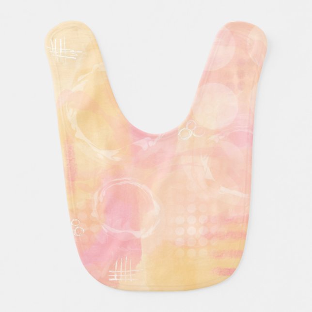 Abstract Art Baby Bib - Pink and Yellow (Front)