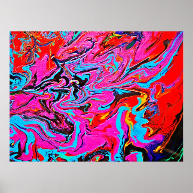  Abstract Art, Background, Hand Painting, Fluid Ar Poster (Front)
