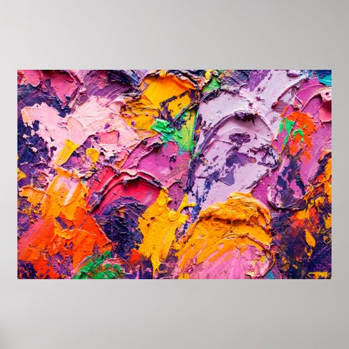 Abstract art background Oil painting on canvas M Poster