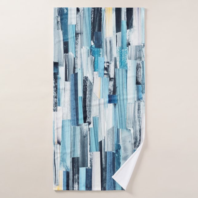 Abstract art background with multicolor stripes an bath towel (Bath Towel)