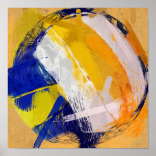 Abstract Art Beach Volleyball Poster