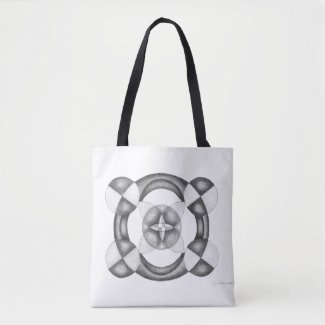 Abstract Art Black and White Mandala Tote Bag