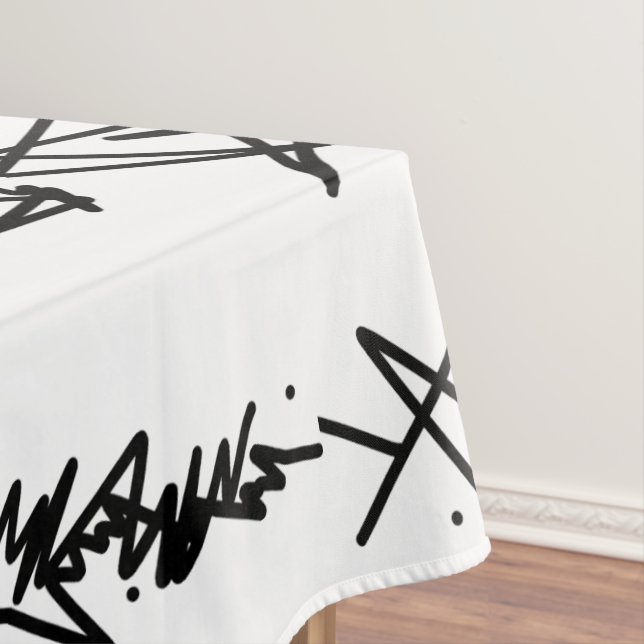 Abstract Art Black and White Minimalism Tablecloth (In Situ)