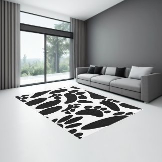 Abstract Art Black Dog Paw Print