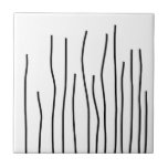 Abstract Art Black on White Lines Minimalism Ceramic Tile<br><div class="desc">Abstract Art Black On White Lines Minimalistic Ceramic Decorative Tile Tiles to add to your collection. A cool present / gift idea for all who love custom design unique items,  positive vibes,  unusual things etc.</div>