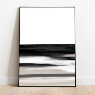 Abstract Art, Black Tan & White, Modern Statement Poster