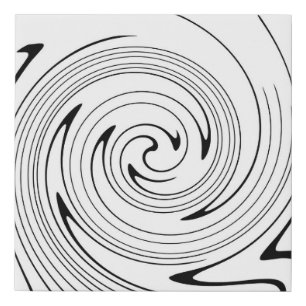 Abstract Art Black White Lines Twirl Minimalism Faux Canvas Print