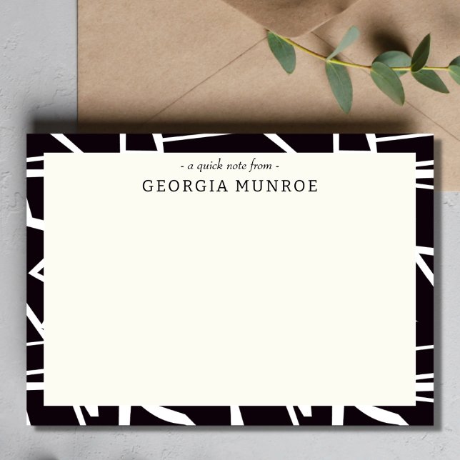 Abstract Art Black White Personalized Stationery  Note Card (Creator Uploaded)