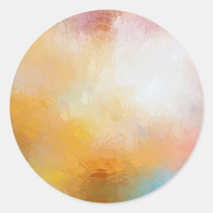 Abstract Art Blank Template Colorful Pink Red Classic Round Sticker