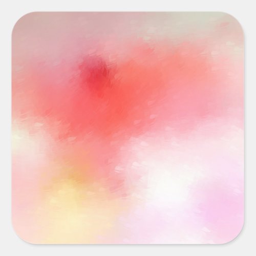 Abstract Art Blank Template Pink Red Orange Yellow Square Sticker