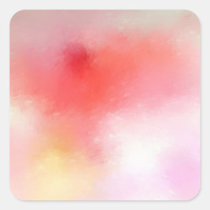 Abstract Art Blank Template Pink Red Orange Yellow Square Sticker
