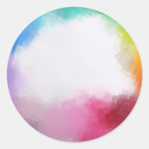 Abstract Art Blank Template Red Yellow Orange Blue Classic Round Sticker