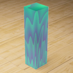 Abstract Art Blue Green Turquoise Wine Box