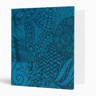 Abstract Art Blue Pattern 3 Ring Binder