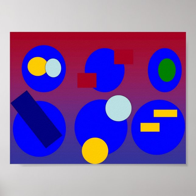 Abstract Art — Blue Red Dawn Poster (Front)