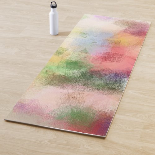 Abstract Art Blue Red Purple Yellow Green Color Yoga Mat